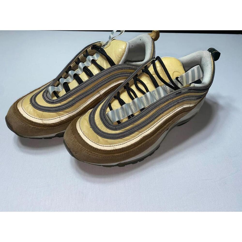 Nike Air Max 97 BARCODE Wheat Gold Suede Men's 10
